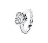 PVUVTNAHW Anillo de compromiso de moissanita de 3 quilates con corte de corazón, color D, bisel, plata de ley 925, joyería for mujer(7.5)