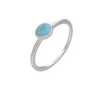 PVUVTNAHW Anillo de larimar de plata de ley 925 con piedras preciosas naturales redondas for mujer, diseño geométrico, joyería femenina.(7)