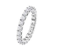 PVUVTNAHW Anillo de moissanita de 2 mm y 3 mm con diamantes de círculo completo en plata de ley 925 for mujer, joyería fina for bodas.(3mm each stone,8)