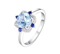 PVUVTNAHW Anillo de topacio azul cielo natural en plata de ley 925 for mujer, elegantes conjuntos de joyería.(9)