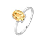 PVUVTNAHW Anillo solitario de 1,45 ct con granate, citrino, amatista, peridoto y topacio azul cielo en plata de ley 925.(Natural Citrine,8)