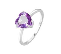 PVUVTNAHW Anillo solitario de amatista de 2 quilates y corazón natural de 1 ct for cóctel, plata de ley 925 for mujer(6)