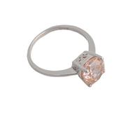 PVUVTNAHW Anillo solitario de morganita rosa con corte octogonal de 2 quilates y circonita cúbica rosa, joyería de plata de ley 925 for mujer(7)