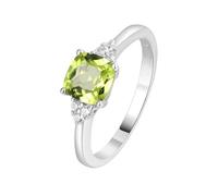 PVUVTNAHW Anillo solitario de peridoto natural genuino de 1,1 ct en plata de ley 925 for mujer, joyería fina for bodas.(7)