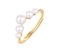 PVUVTNAHW Anillos de compromiso de nácar de 4,5 mm en plata de ley 925 con perlas for mujer