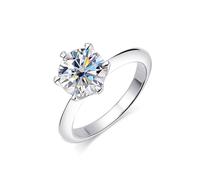 PVUVTNAHW Anillos de moissanita brillantes de 0,5 a 3 quilates for mujer, color blanco de 18 quilates, for bodas en plata de ley 925.(Silver-1 carat,8)