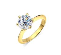 PVUVTNAHW Anillos de moissanita brillantes de 0,5 a 3 quilates for mujer, color oro de 18 quilates, plata de ley 925, for bodas.(Gold-3 carat,6.5)
