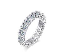 PVUVTNAHW Anillos de moissanita de 7 quilates y 5 mm de plata esterlina 925 for mujer, con círculo completo, fila de diamantes de color D, banda de boda(5MM,9)