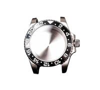 PVUVTNAHW Caja de reloj de acero Gmt de 40mm, Compatible con Nh35a Nh36, Compatible con movimiento 8215 8200, reacondicionamiento de espejo, modificación de bisel de inserción de cerámica(Nero,For NH3