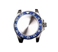 PVUVTNAHW Caja de reloj de acero Gmt de 40mm, Compatible con Nh35a Nh36, Compatible con movimiento 8215 8200, reacondicionamiento de espejo, modificación de bisel de inserción de cerámica(Blue,For 821
