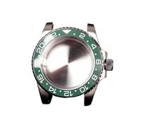 PVUVTNAHW Caja de reloj de acero Gmt de 40mm, Compatible con Nh35a Nh36, Compatible con movimiento 8215 8200, reacondicionamiento de espejo, modificación de bisel de inserción de cerámica(Green,For 82
