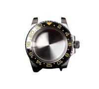 PVUVTNAHW Caja de reloj de acero Gmt de 40mm, Compatible con Nh35a Nh36, Compatible con movimiento 8215 8200, reacondicionamiento de espejo, modificación de bisel de inserción de cerámica(Black gold,F