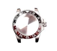 PVUVTNAHW Caja de reloj de acero Gmt de 40mm, Compatible con Nh35a Nh36, Compatible con movimiento 8215 8200, reacondicionamiento de espejo, modificación de bisel de inserción de cerámica(Black coffee