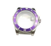 PVUVTNAHW Caja de reloj for hombre de 40 mm, accesorios de relojes de cristal de zafiro, caja de acero Compatible con movimiento NH35/NH36, piezas de reparación trasera de caja transparente(NO.17,Mine