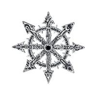 PVUVTNAHW Colgante de estrella del caos de Plata de Ley 925, amuleto de rueda mágica de Kabbalah, collar, joyería Punk for hombre(Only pendant)