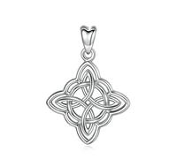 PVUVTNAHW Collar con Colgante de Nudo Celta irlandés de Plata de Ley con Caja de joyería de Moda for Mujer(Only Pendant)