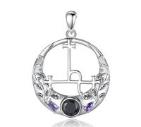 PVUVTNAHW Collar de plata de ley 925 con sello de Lilith, colgante Vintage con sello de luna y demonio, joyería de personalidad for mujer y hombre(Only pendant)