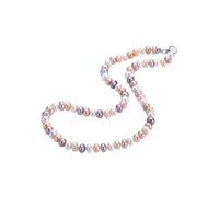 PVUVTNAHW Collar largo de perlas naturales de agua dulce, cadena for el cuello, joyería de perlas multicolor de alto brillo, Gargantilla de cuentas con cierre de plata 925(40cm,7-8mm)