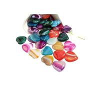 PVUVTNAHW Cuentas de 20mm con forma de corazón, abalorios coloridos a rayas, cristal Reiki for hacer joyas, piedras preciosas sin agujero(Random)