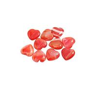 PVUVTNAHW Cuentas de 20mm con forma de corazón, abalorios coloridos a rayas, cristal Reiki for hacer joyas, piedras preciosas sin agujero(Red stripe)