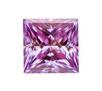 PVUVTNAHW Cuentas de moissanita de corte princesa VVS1 for cadena combinada, material avanzado for la fabricación de joyas.(Cherry Blossom,7x7MM- 2CT)