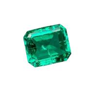 PVUVTNAHW Dijes de piedra esmeralda cultivada en laboratorio de color verde, cuentas talladas for hacer joyas, colgantes y pendientes.(10x14mm(6.03-7.06ct))