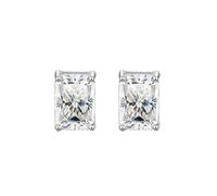 PVUVTNAHW Elegantes pendientes de plata de ley 925 maciza con piedra preciosa de moissanita for mujer, joyería fina.(Silver)