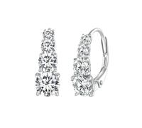PVUVTNAHW Pendientes de aro de moissanita de color D de 1,92 ct en plata de ley 925 for bodas de lujo.