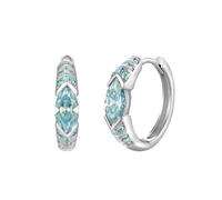 PVUVTNAHW Pendientes de moissanita azul y verde de ojo de caballo de 4 x 8 mm, color D, en plata de ley 925 for mujer