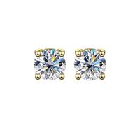PVUVTNAHW Pendientes de moissanita D VVS1 de 0,5/1/2 quilates for mujer, chapados en oro de 18 quilates, plata de ley 925(Silver 0.5 Carat)
