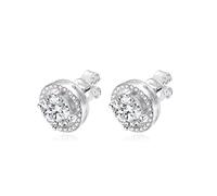 PVUVTNAHW Pendientes de moissanita de 0,5 a 2 quilates en plata de ley 925 con diamantes de color D, joyería fina brillante.(Silver,1Ct Tolal 2 Carat)