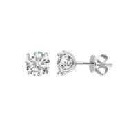 PVUVTNAHW Pendientes de moissanita de cuatro garras de color D de 0,2 quilates a 2 quilates for mujer, joyería de boda de plata de ley 925(1CT,Sliver)