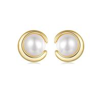 PVUVTNAHW Pendientes de perlas de agua dulce en plata de ley 925, elegantes y casuales, for mujer.