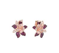 PVUVTNAHW Pendientes de plata de ley 925 con brillantes rubíes y zafiros rosas for mujer