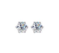 PVUVTNAHW Pendientes de plata de ley 925 con diamantes de moissanita de color D de 0,2-2 quilates for mujer, brillantes for fiestas.(0.8CT Total 1.6CT)