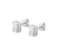PVUVTNAHW Pendientes de plata de ley 925 con moissanita auténtica y oro blanco for mujer, joyería fina.(Moissanite)