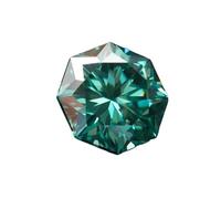 PVUVTNAHW Piedra de moissanita verde esmeralda con forma de octágono y 8 flechas. Materiales principales: anillo, collar y pendientes.(10.0mm-5.0ct)