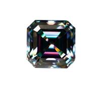 PVUVTNAHW Piedra moissanita de varios colores con corte Asscher for joyería DIY(Red,6X6mm-1ct)