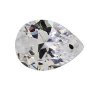 PVUVTNAHW Piedras de circonita cúbica blanca de 4x6-15x20 mm, un solo orificio, forma de pera, calidad AAAAA, cuentas sueltas brillantes for la elaboración de joyas(10pcs-12x16mm)