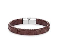 PVUVTNAHW Pulsera de Cuero Multicolor Tejida a Mano Minimalista Negra, Hebilla magnética de Acero Inoxidable, joyería for Hombre(19cm,Silver Coffee)