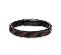 PVUVTNAHW Pulsera de Cuero Multicolor Tejida a Mano Minimalista Negra, Hebilla magnética de Acero Inoxidable, joyería for Hombre(19cm,Black Coffee)