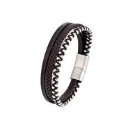 PVUVTNAHW Pulsera de Cuero Punk joyería Multicapa con Cuentas de Moda for Hombre(21cm,Coffee)