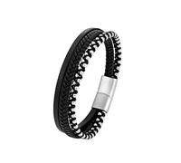 PVUVTNAHW Pulsera de Cuero Punk joyería Multicapa con Cuentas de Moda for Hombre(23cm,Nero)