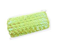 PVUVTNAHW Rollo de 25 m de encaje de lentejuelas de 15 mm for ribetes de tela de encaje con cuentas, cintas decorativas for coser y adornar prendas.(LightGreen)