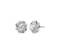 PVUVTNAHW Trendy Star Pendientes de moissanita de 2 quilates y 6,5 mm, joyería de plata 925 pura for mujer(White Gold)