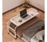 PVYGDXYI Escritorio sobre la cama, mesa de altura ajustable con ruedas, soporte inclinable de escritorio móvil, escritorio para computadora portátil, color blanco