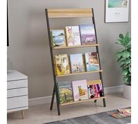 PVYGDXYI Revistero de pie con 3 bolsillos, expositor de folletos y almacenamiento de periódicos, revistas y libros, instalación conveniente adecuado para zonas de recepción (amarillo, 124 cm)