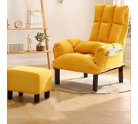 PVYGDXYI Sillón moderno, silla decorativa de mediados de siglo con patas de madera, respaldo alto tapizado de tela otomana para sala de estar, dormitorio, oficina, espacio pequeño