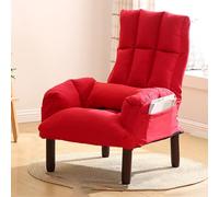 PVYGDXYI Sillón moderno, silla decorativa de mediados de siglo con patas de madera, respaldo alto tapizado de tela otomana para sala de estar, dormitorio, oficina, espacio pequeño