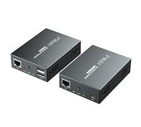 PW-DT237K Extensor USB HDMI KVM 492 ft/150 m Transmisión sobre un solo Cat5e/6/7 HD 1080P Compatible con TCP/IP y Función de salida de Bucle